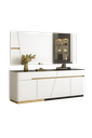 Armário sala de jantar- Preto glossy + branco glossy- L1800 x L400 x A800 