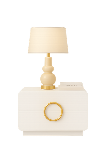 [90472-NSWT/GD] Mesa de Cabeceira-Branco glossy -L580 x L414 x A480 