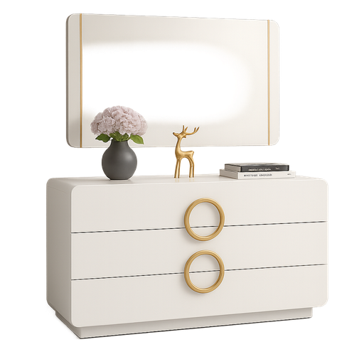 [90473-DGWT/GD] Aparador de quarto- Branco glossy- L1200 x L415 x A800 