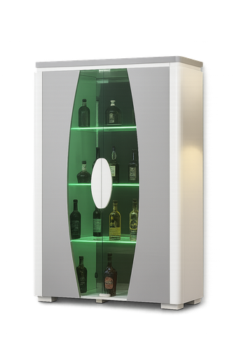[99905A-DPGY] Armário de exposição- Branco glossy + Cinza- L1000 x L400 x A1900 