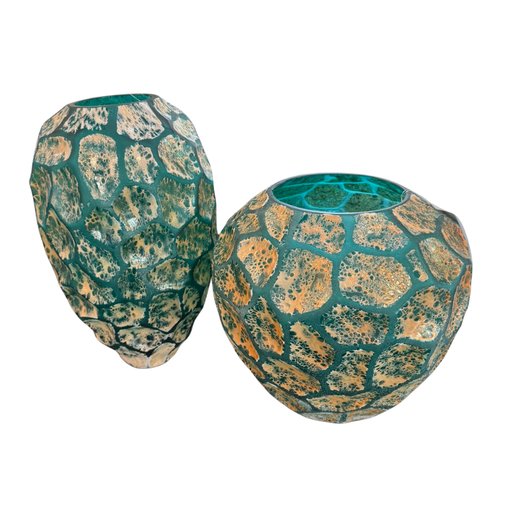 [166-613] Peça Decorativa Verde e dourado